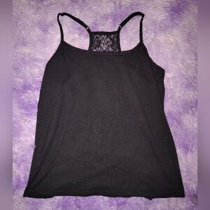 Elegant Black Lace-Back Women's Top